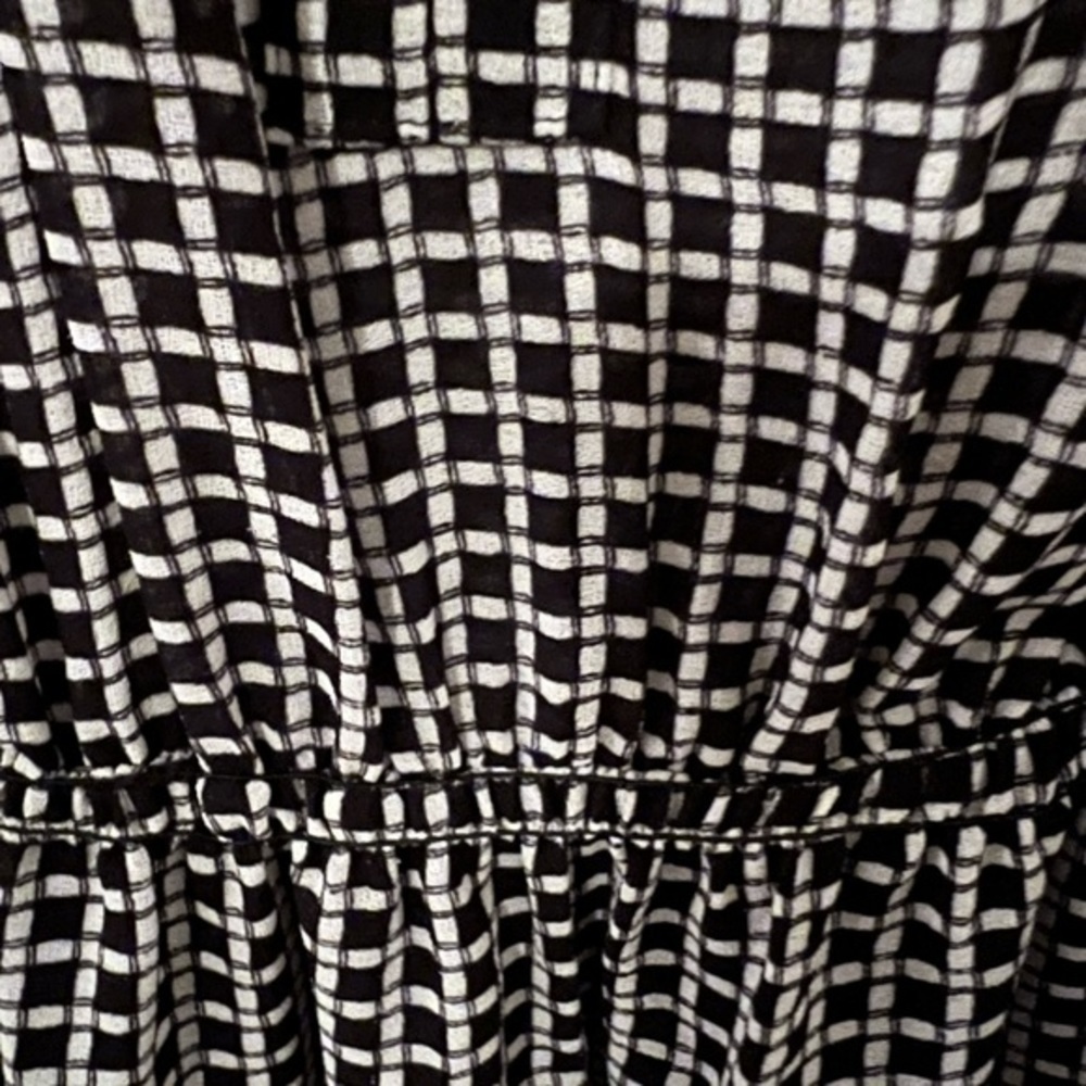 Vintage Max Studio Long Sleeve Black and White Checkered Dress Size Large - Picture 5 of 6